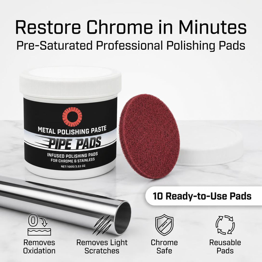 MirrorFinish Pads Remove scratches and oxidation.