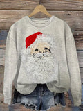 Women's Christmas Santa Print Sweatshirt