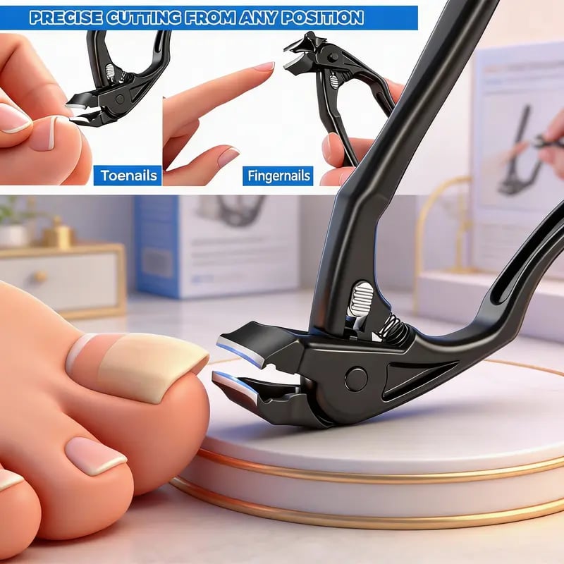 🥳2026 HOT SALE🥳💞50K+ SOLD!✨ ✂️ Black Curved Nail Clipper – Ergonomic & Easy for Seniors 🖤