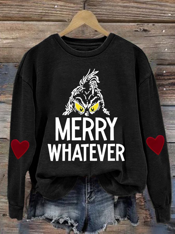 Women's Green Monster Printed Casual Sweatshirt
