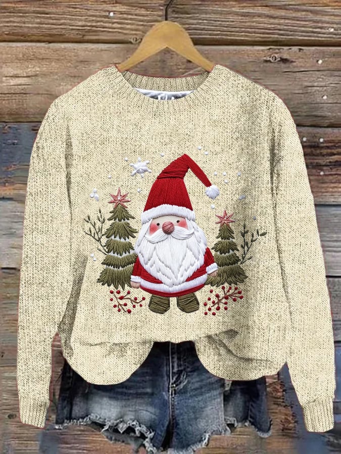 Women's Santa Christmas  Print Crew Neck Casual Sweatshirt