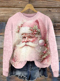 Women's Christmas Santa Print Casual Sweatshirt