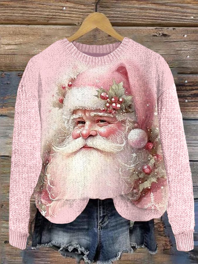 Women's Christmas Santa Print Casual Sweatshirt