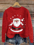 Women's Santa Christmas  Print Crew Neck Sweatshirt