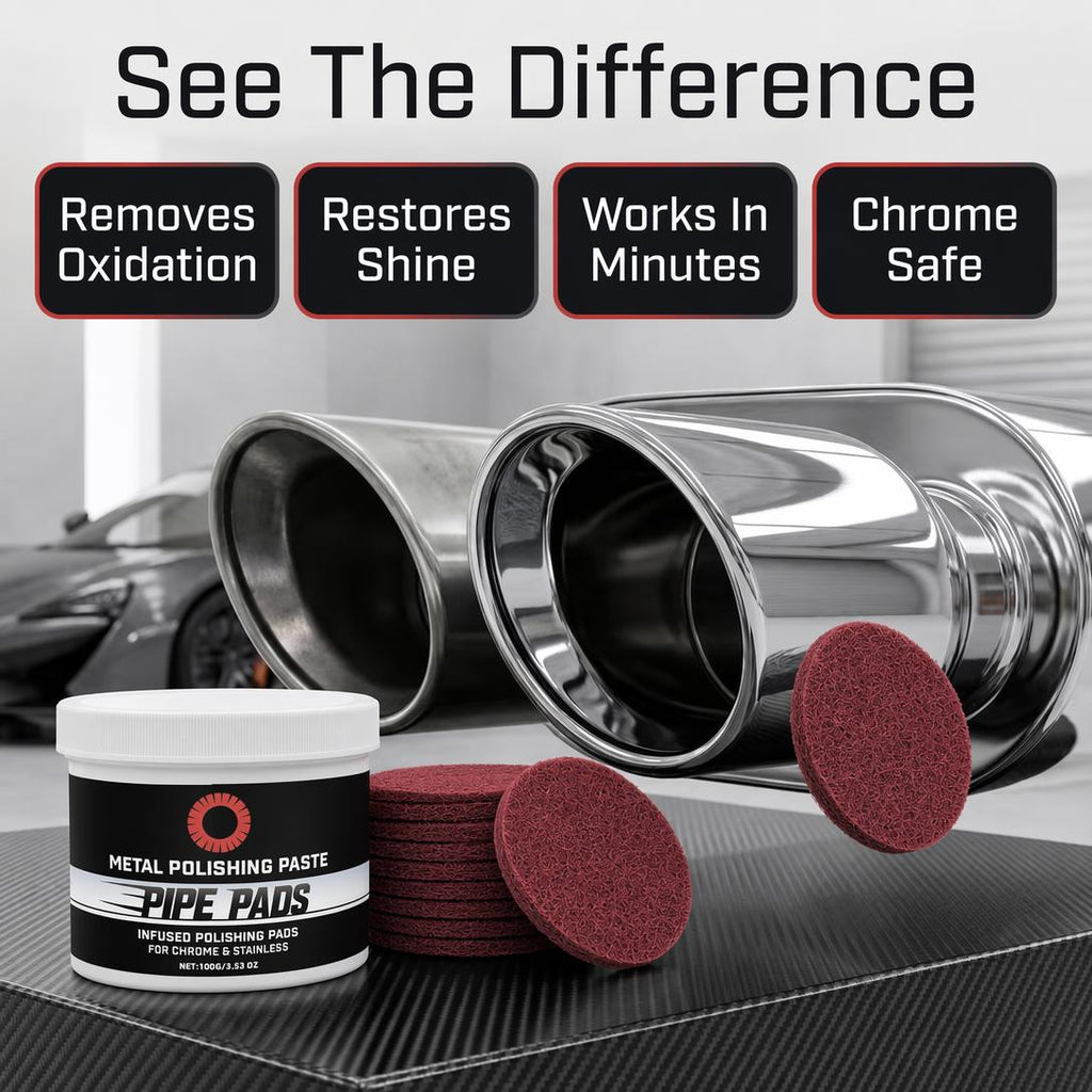 MirrorFinish Pads Remove scratches and oxidation.