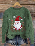 Women's Santa Christmas  Print Crew Neck Casual Sweatshirt