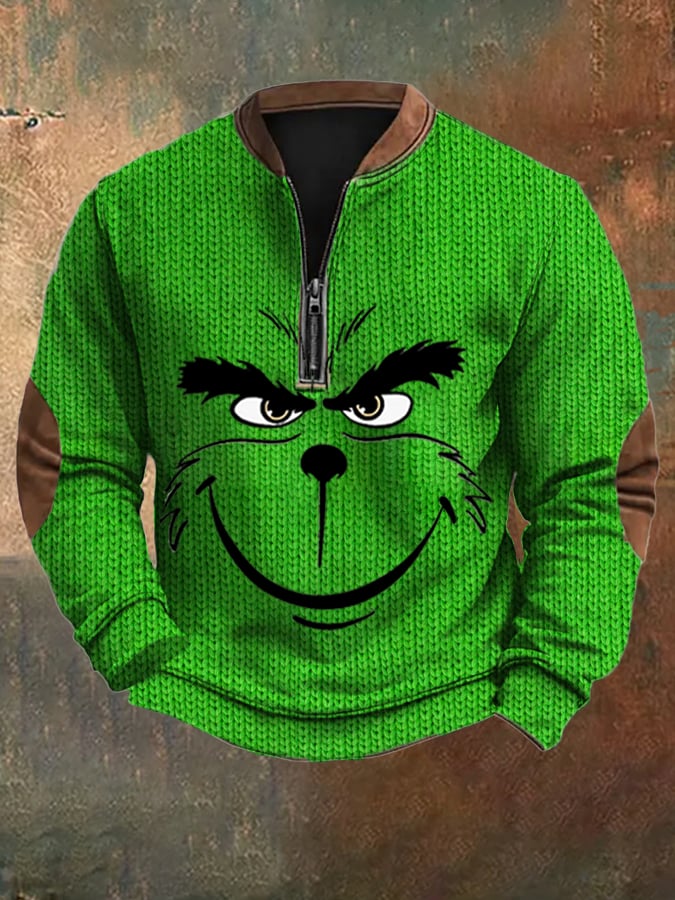Men's Vintage Christmas Print Sweatshirt