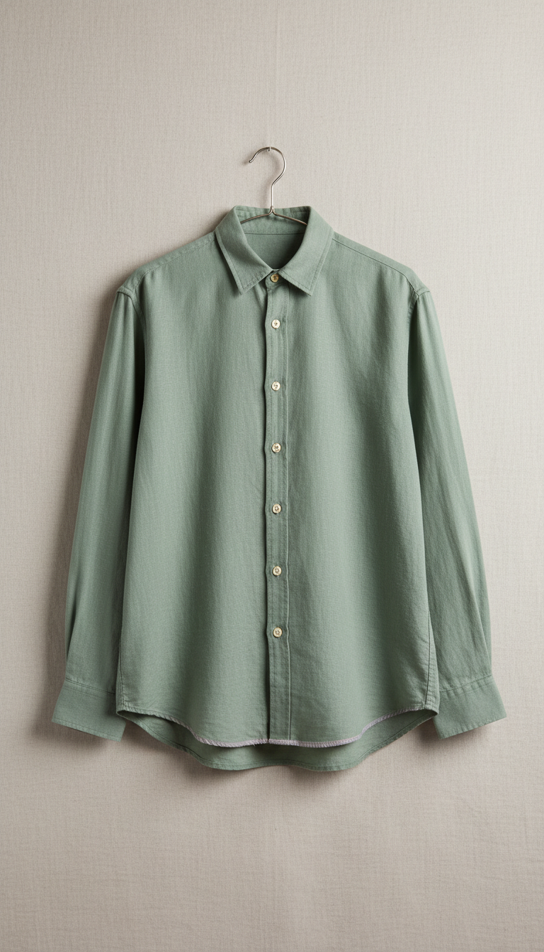 Linen button-up shirt with chest pocket
