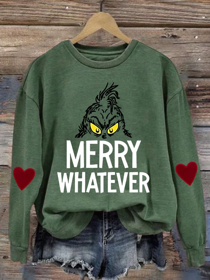Women's Green Monster Printed Casual Sweatshirt