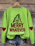 Women's Green Monster Printed Casual Sweatshirt