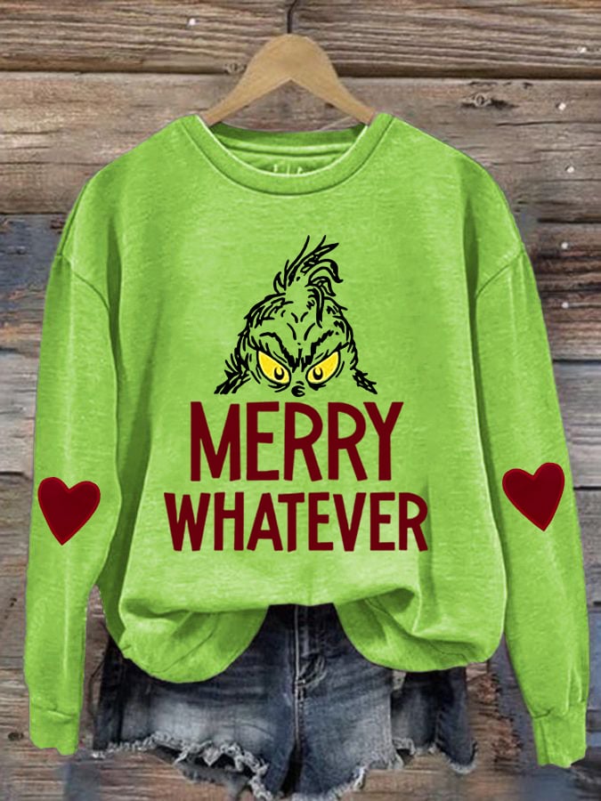 Women's Green Monster Printed Casual Sweatshirt