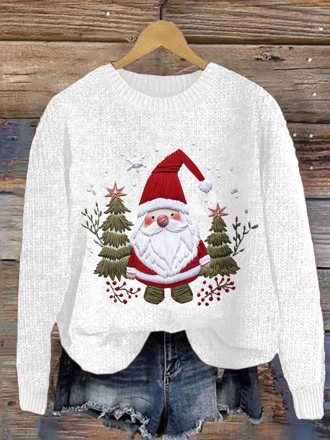 Women's Santa Christmas  Print Crew Neck Casual Sweatshirt