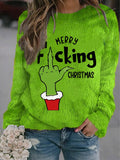Women's Merry Christmas Print Casual Sweatshirt