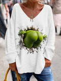 Women's Christmas Casual V-Neck Top
