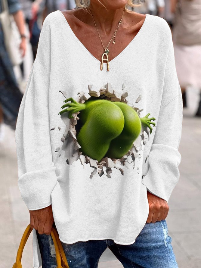Women's Christmas Casual V-Neck Top